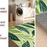 Ultra Soft Area Rug, Non Slip, Stain Resistant, Washable Area Rugs for Living Room, Bedroom, Charming Groovy Green Floral Aesthetic(Green)