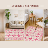 Ultra Soft Area Rug, Non Slip, Stain Resistant, Washable Area Rugs for Living Room, Bedroom, Rustic Vintage Leafy Aesthetic(Beige)