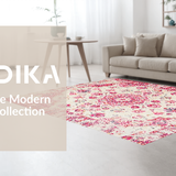 Ultra Soft Area Rug, Non Slip, Stain Resistant, Washable Area Rugs for Living Room, Bedroom, Sophisticated Floral Medallion Style(White)