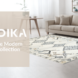 Ultra Soft Area Rug, Non Slip, Stain Resistant, Washable Area Rugs for Living Room, Bedroom, Chic Cream Abstract Textures(Beige)
