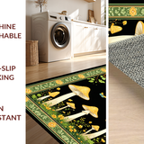Ultra Soft Area Rug, Non Slip, Stain Resistant, Washable Area Rugs for Living Room, Bedroom, Artful Black and Green Elements(Yellow)
