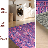 Ultra Soft Area Rug, Non Slip, Stain Resistant, Washable Area Rugs for Living Room, Bedroom, Trendy Artistic Geometric Composition(Pink)