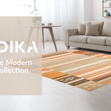 Ultra Soft Area Rug, Non Slip, Stain Resistant, Washable Area Rugs for Living Room, Bedroom, Cozy Monochrome Artful Design(Brown)