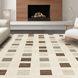 Ultra Soft Area Rug, Non Slip, Stain Resistant, Washable Area Rugs for Living Room, Bedroom, Geometric Cream Wave Motif(Beige)