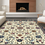 Ultra Soft Area Rug, Non Slip, Stain Resistant, Washable Area Rugs for Living Room, Bedroom, Quaint Neutral Garden Theme(Beige)