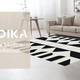 Ultra Soft Area Rug, Non Slip, Stain Resistant, Washable Area Rugs for Living Room, Bedroom, Black White Stripe Outdoor Rug(Black)
