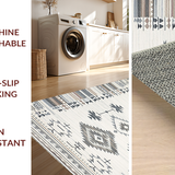 Ultra Soft Area Rug, Non Slip, Stain Resistant, Washable Area Rugs for Living Room, Bedroom, Luxurious Subtle Color Block Composition(Gray)