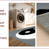 Ultra Soft Area Rug, Non Slip, Stain Resistant, Washable Area Rugs for Living Room, Bedroom, Modern Yin Yang Non-Slip Meditation Doormat(Black)