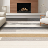 Ultra Soft Area Rug, Non Slip, Stain Resistant, Washable Area Rugs for Living Room, Bedroom, Vibrant Modern Random Stripe Motif(Gray)