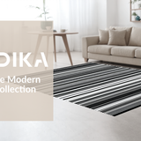Ultra Soft Area Rug, Non Slip, Stain Resistant, Washable Area Rugs for Living Room, Bedroom, Rustic Layered Graphic Motif(Black)