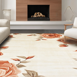 Ultra Soft Area Rug, Non Slip, Stain Resistant, Washable Area Rugs for Living Room, Bedroom, Cozy Pastel Floral Fusion(Beige)
