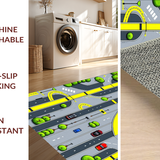 Ultra Soft Area Rug, Non Slip, Stain Resistant, Washable Area Rugs for Living Room, Bedroom, Educational City Life Journey Mat(Yellow)