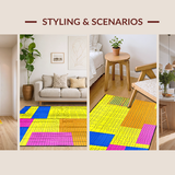Ultra Soft Area Rug, Non Slip, Stain Resistant, Washable Area Rugs for Living Room, Bedroom, Lively Symmetrical Patterned Accent(Yellow)