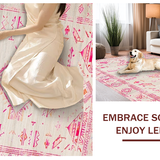 Ultra Soft Area Rug, Non Slip, Stain Resistant, Washable Area Rugs for Living Room, Bedroom, Chic Minimalist Floral Design(Pink)