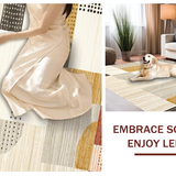 Ultra Soft Area Rug, Non Slip, Stain Resistant, Washable Area Rugs for Living Room, Bedroom, Sleek Urban Rustic Visual Theme(Beige)