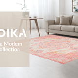 Ultra Soft Area Rug, Non Slip, Stain Resistant, Washable Area Rugs for Living Room, Bedroom, Delicate Floral Watercolor Vibes(Pink)