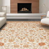 Ultra Soft Area Rug, Non Slip, Stain Resistant, Washable Area Rugs for Living Room, Bedroom, Charming Neutral Trellis Composition(Beige)