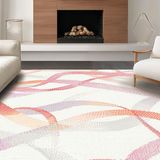 Ultra Soft Area Rug, Non Slip, Stain Resistant, Washable Area Rugs for Living Room, Bedroom, Playful Bow Outline Rug Highlighting Curvy Ribbons and Coquette Charm(Pink)