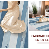 Ultra Soft Area Rug, Non Slip, Stain Resistant, Washable Area Rugs for Living Room, Bedroom, Contemporary Blue Nautical Motif(Blue)