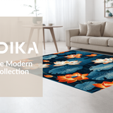 Ultra Soft Area Rug, Non Slip, Stain Resistant, Washable Area Rugs for Living Room, Bedroom, Lush Exotic Patterned Accent(Blue)