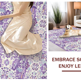 Ultra Soft Area Rug, Non Slip, Stain Resistant, Washable Area Rugs for Living Room, Bedroom, Stylish Modern Lilac Petal Style(Purple)
