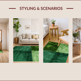 Ultra Soft Area Rug, Non Slip, Stain Resistant, Washable Area Rugs for Living Room, Bedroom, Soft Grass-Like Dorm Room Aesthetic Carpet(Green)