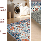 Ultra Soft Area Rug, Non Slip, Stain Resistant, Washable Area Rugs for Living Room, Bedroom, Sophisticated Abstract Floral Fusion(Gray)