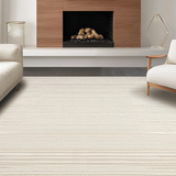 Ultra Soft Area Rug, Non Slip, Stain Resistant, Washable Area Rugs for Living Room, Bedroom, Artisan Crafted Textured Weave(Beige)