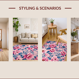 Ultra Soft Area Rug, Non Slip, Stain Resistant, Washable Area Rugs for Living Room, Bedroom, Pastel Honeycomb Home Office Plush Area Rug(Pink)