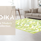Ultra Soft Area Rug, Non Slip, Stain Resistant, Washable Area Rugs for Living Room, Bedroom, Lush Botanical Leaf Motif(White)