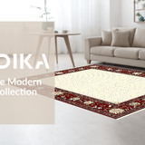 Ultra Soft Area Rug, Non Slip, Stain Resistant, Washable Area Rugs for Living Room, Bedroom, Chic Classic Burgundy Medallion Style(Red)
