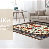 Ultra Soft Area Rug, Non Slip, Stain Resistant, Washable Area Rugs for Living Room, Bedroom, Floral Multi Color Outdoor Yoga Rug(White)