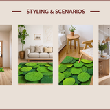 Ultra Soft Area Rug, Non Slip, Stain Resistant, Washable Area Rugs for Living Room, Bedroom, Non-Slip Lotus Leaf Playroom Carpet for Kids(Green)