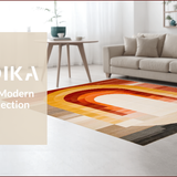 Ultra Soft Area Rug, Non Slip, Stain Resistant, Washable Area Rugs for Living Room, Bedroom, Vibrant Earthy Tufted Design(Orange)