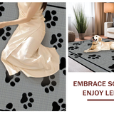 Ultra Soft Area Rug, Non Slip, Stain Resistant, Washable Area Rugs for Living Room, Bedroom, Vibrant Charcoal Pet-Themed Decor(Gray)