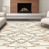 Ultra Soft Area Rug, Non Slip, Stain Resistant, Washable Area Rugs for Living Room, Bedroom, Luxurious Earthy Woven Look(Beige)