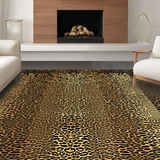 Ultra Soft Area Rug, Non Slip, Stain Resistant, Washable Area Rugs for Living Room, Bedroom, Contemporary Rustic Leopard Motif(Gold)