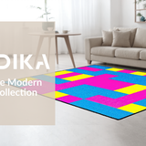 Ultra Soft Area Rug, Non Slip, Stain Resistant, Washable Area Rugs for Living Room, Bedroom, Fun Interactive Colorful Hopscotch Theme(Blue)