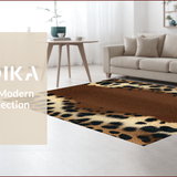 Ultra Soft Area Rug, Non Slip, Stain Resistant, Washable Area Rugs for Living Room, Bedroom, Faux Animal Skin Bedroom Carpet for Modern Interiors(Brown)