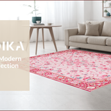 Ultra Soft Area Rug, Non Slip, Stain Resistant, Washable Area Rugs for Living Room, Bedroom, Whimsical Pink Bow Accent(Pink)