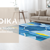 Ultra Soft Area Rug, Non Slip, Stain Resistant, Washable Area Rugs for Living Room, Bedroom, Playful Scalloped Rug(Blue)