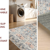 Ultra Soft Area Rug, Non Slip, Stain Resistant, Washable Area Rugs for Living Room, Bedroom, Rustic Earth Tones Pattern(Gray)