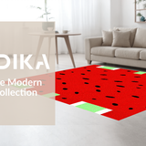 Ultra Soft Area Rug, Non Slip, Stain Resistant, Washable Area Rugs for Living Room, Bedroom, Playful Fruit-Inspired Aesthetic(Red)