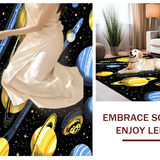 Ultra Soft Area Rug, Non Slip, Stain Resistant, Washable Area Rugs for Living Room, Bedroom, Enchanting Universe Inspired Design(Yellow)