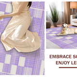 Ultra Soft Area Rug, Non Slip, Stain Resistant, Washable Area Rugs for Living Room, Bedroom, Vibrant Cozy Tiled Design Element(Purple)