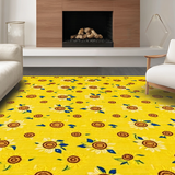 Ultra Soft Area Rug, Non Slip, Stain Resistant, Washable Area Rugs for Living Room, Bedroom, Charming Artful Floral Design(Yellow)