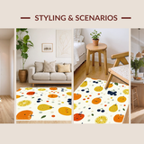 Ultra Soft Area Rug, Non Slip, Stain Resistant, Washable Area Rugs for Living Room, Bedroom, Charming Minimalist Fruit Illustration(Orange)