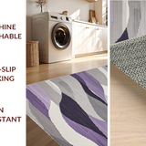Ultra Soft Area Rug, Non Slip, Stain Resistant, Washable Area Rugs for Living Room, Bedroom, Contemporary Artistic Swirl Design(Purple)