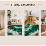 Emerald Grey Marble Abstract Elegance(Green)