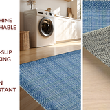 Ultra Soft Area Rug, Non Slip, Stain Resistant, Washable Area Rugs for Living Room, Bedroom, Scalloped Bow Bath Mat(Blue)